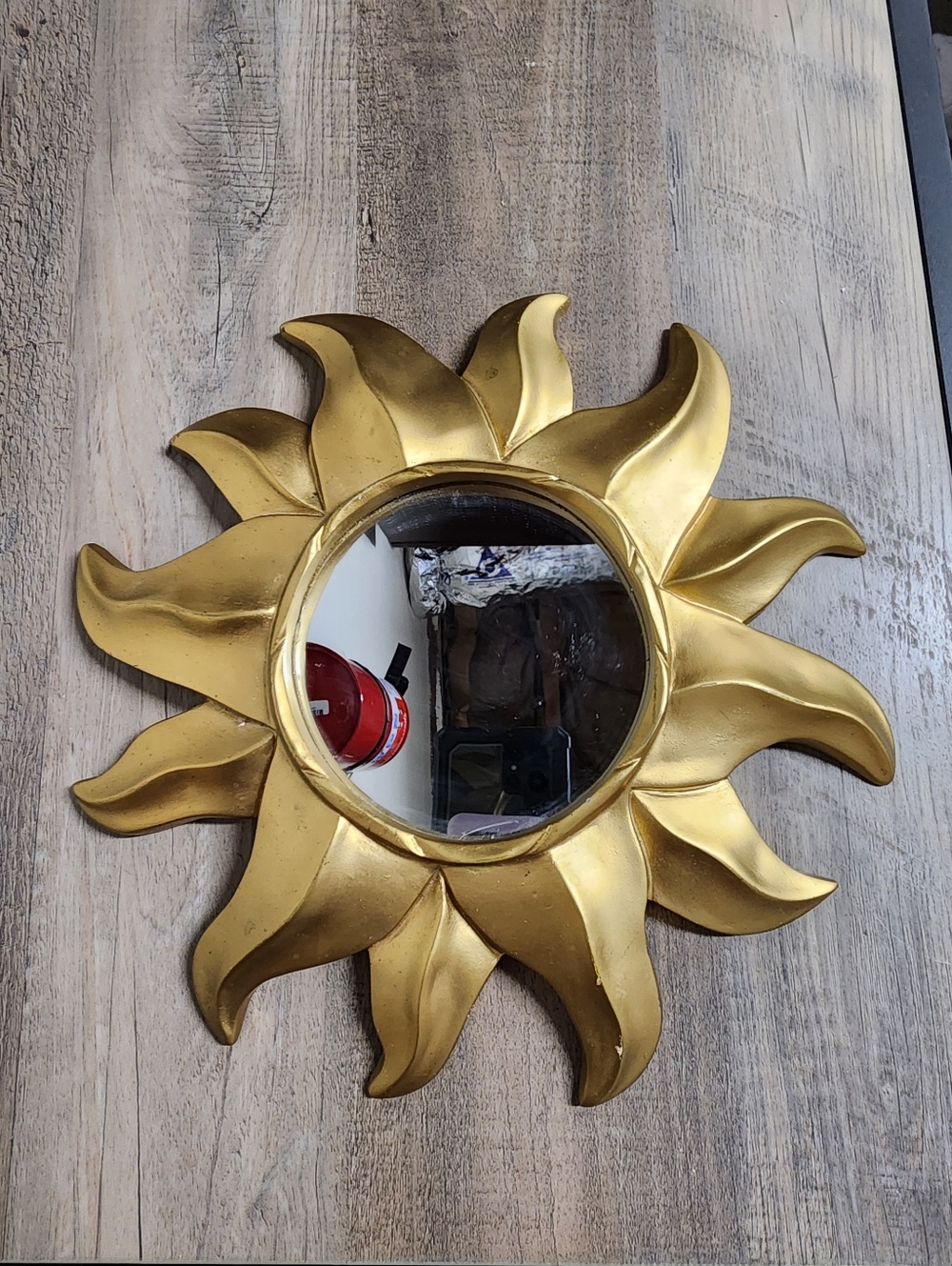 VTG  PIER 1 IMPORTS GOLD CELESTIAL SUN WALL MIRROR MCM Y2K HEAVY